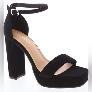 TOP Moda Platform Chunky Ankle Strap Heels